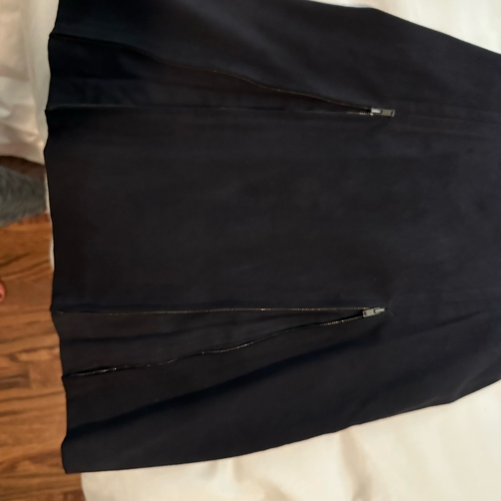 Theory Navy Suede Dress With Front Zipper - Size 0 - image 2